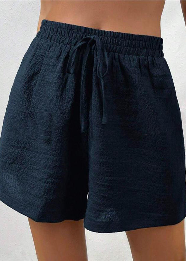 Navy Elastic Waist Sports Shorts Summer