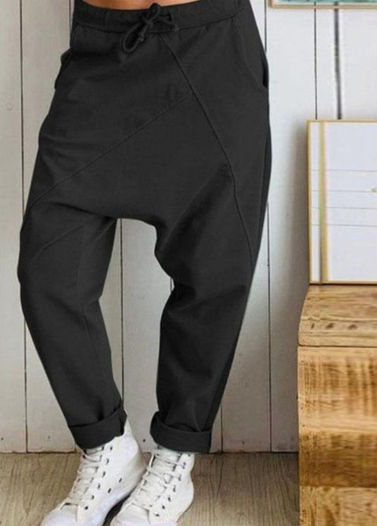 Loose Elastic Waist Harem Trousers Long Pants