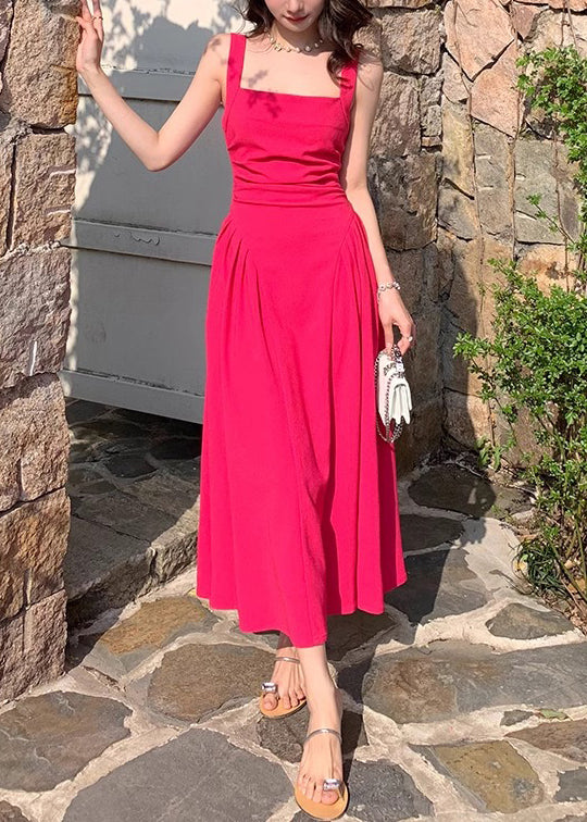 Rose Square Collar Cotton Dress Sleeveless
