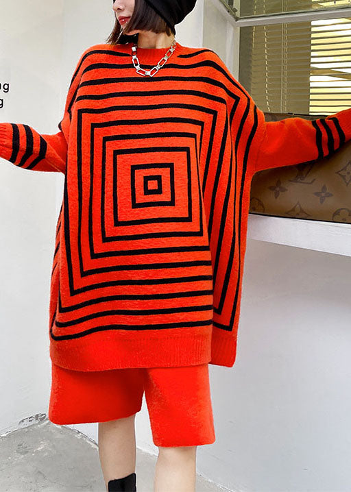 Orange Knit Fall Sets 2 Pieces