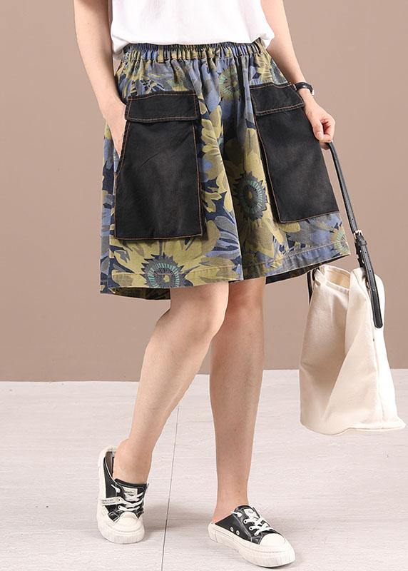 Comfy Blue Pink Hot Pants High Waist Summer Denim Pants