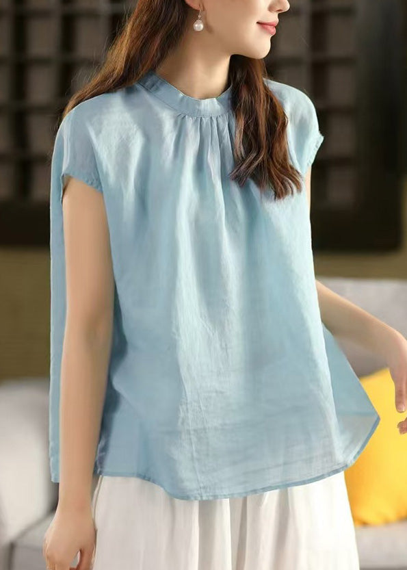 Loose Pink Button Wear on Both Sides Linen Shirt Summer