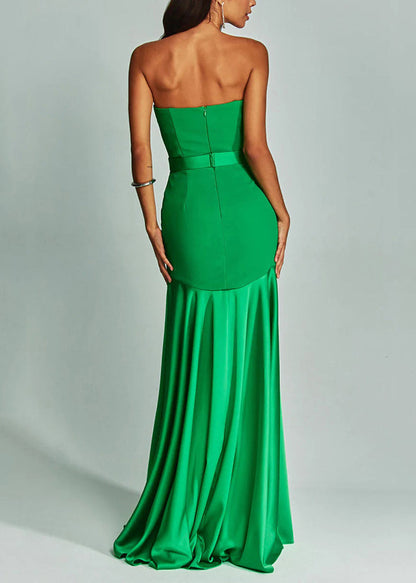 Orange Strapless Patchwork Party Evening Dresses Summer