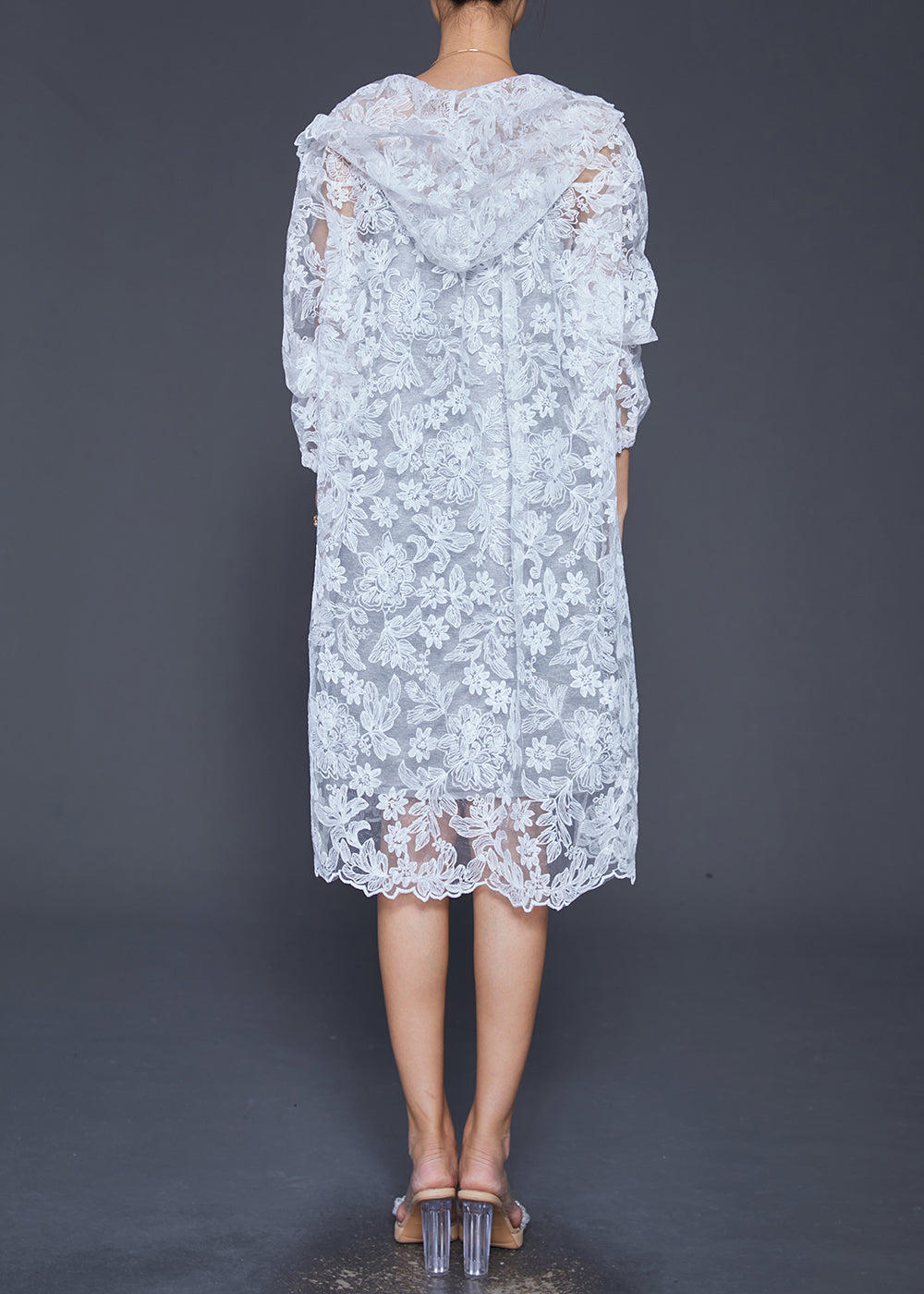 Italian White Embroideried Hollow Out Lace Upf 50+ Cardigan Summer