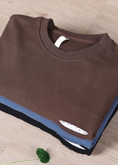 Black Patchwork Pullover Tops