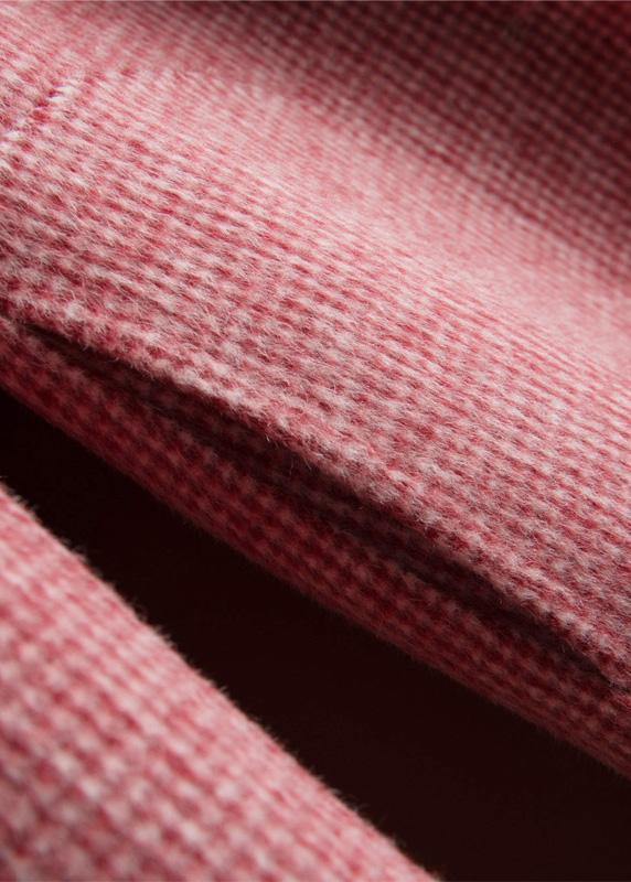 Unique Rose Plaid Fine Tunics for Neckline Notched Pockets Coat