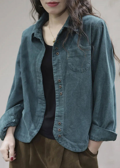 Red Peter Pan Collar Patchwork Button Coat Long Sleeve