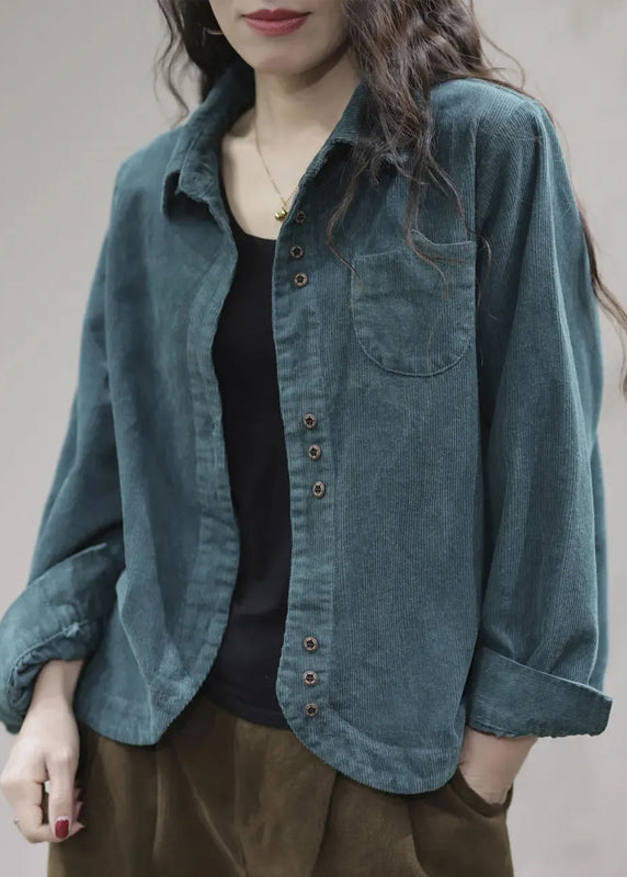 Red Peter Pan Collar Patchwork Button Coat Long Sleeve