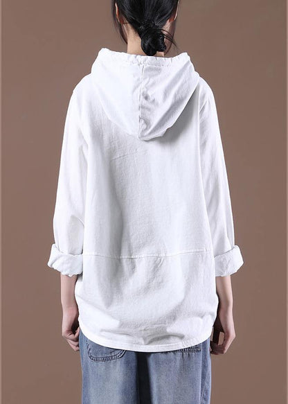 White Classy Pockets Fine Spring Tops