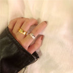 Zarte handwerkliche Gold Ring