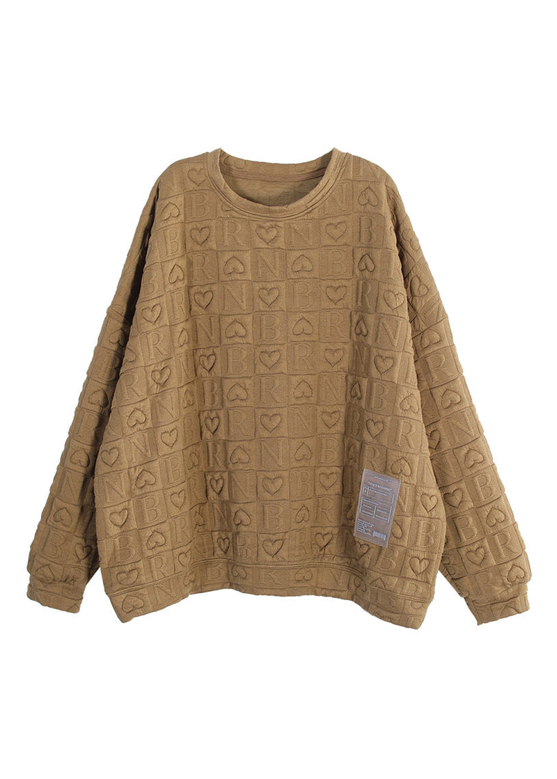 Simple Yellow O-neck Graphic Patchwork Sweatshirts Long Sleeve