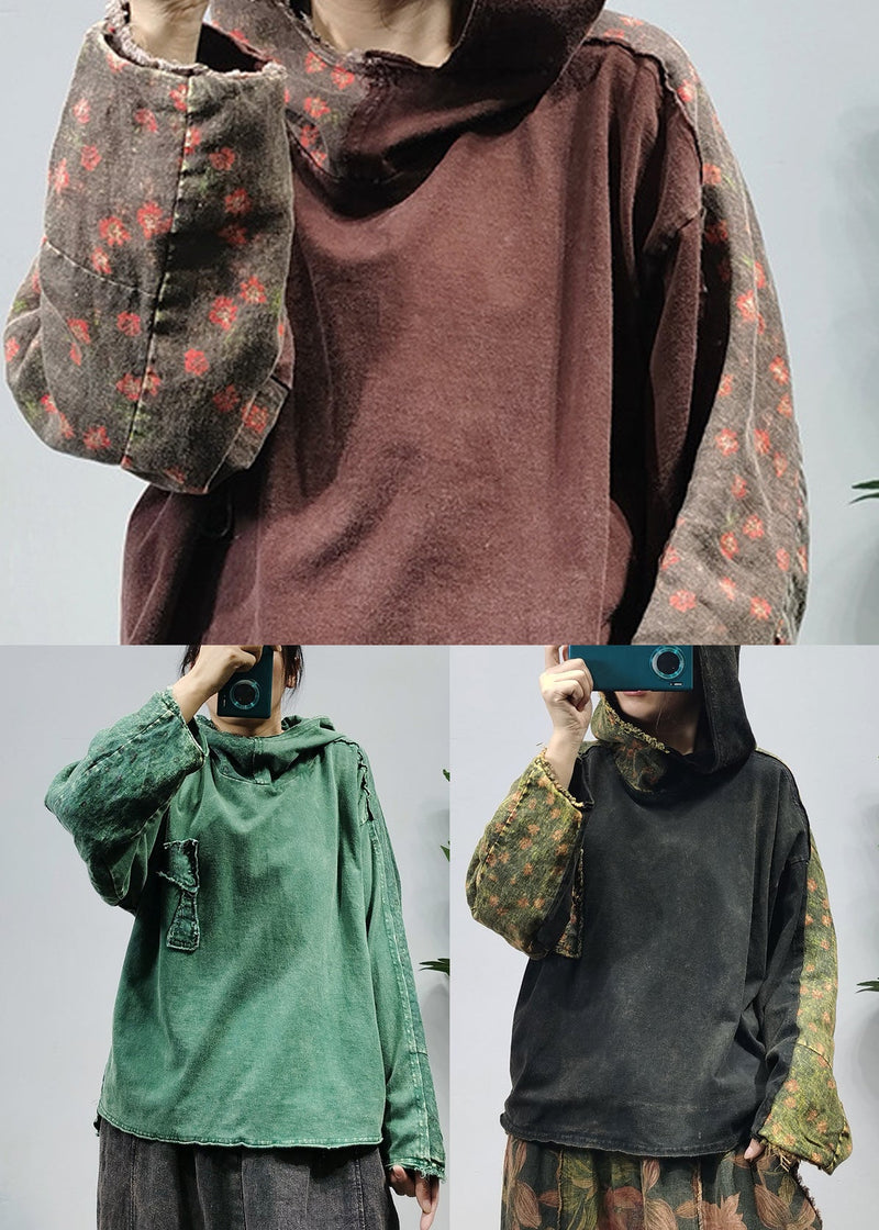 Mulberry Linen Loose Sweatshirt Low High Design Long Sleeve