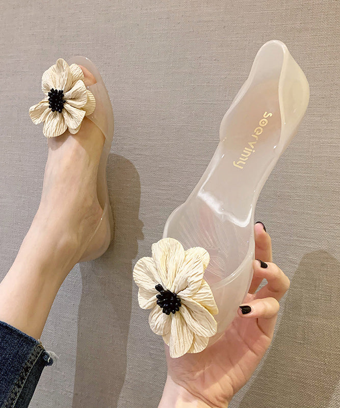 Stylish Black Splicing Clear Walking Sandals