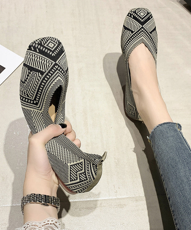 Comfy Flat Shoes Red Knit Fabric Boutique Print Flat Shoes for