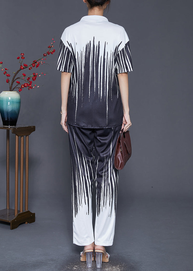 Gradient Color Oversized Ice Silk Two Pieces Set Fall