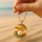 Handgefertigte Vintage Gold Halskette