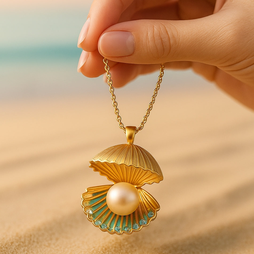 Handgefertigte Vintage Gold Halskette