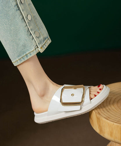 Comfy Black Splicing Platform Slide Sandals