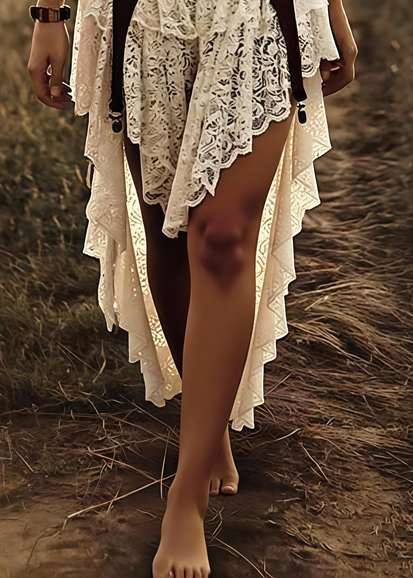 Diy White Asymmetrical Patchwork Lace Skirts Summer