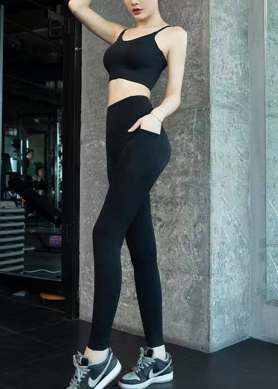 Yellow Butt Scrunch Sports Bra and Leggings Three Pieces Set Suit