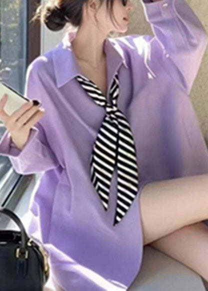 White Peter Pan Collar Neck Cotton Shirt Fall