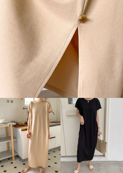 Diy Beige Front Back Wear on Both Sides Knit Dresses Summer