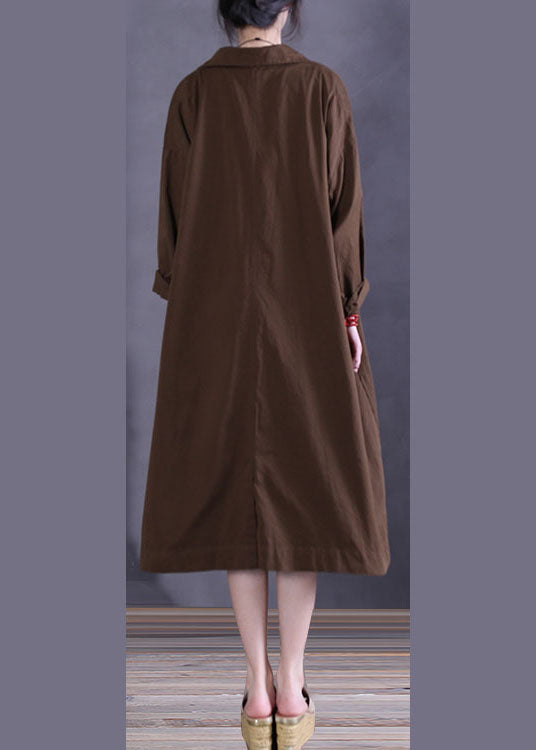 Chocolate Button Cotton Coat Spring