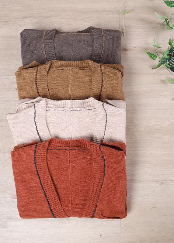 Spring New Chocolate Korean Large Multi Pocket Knitted Vest