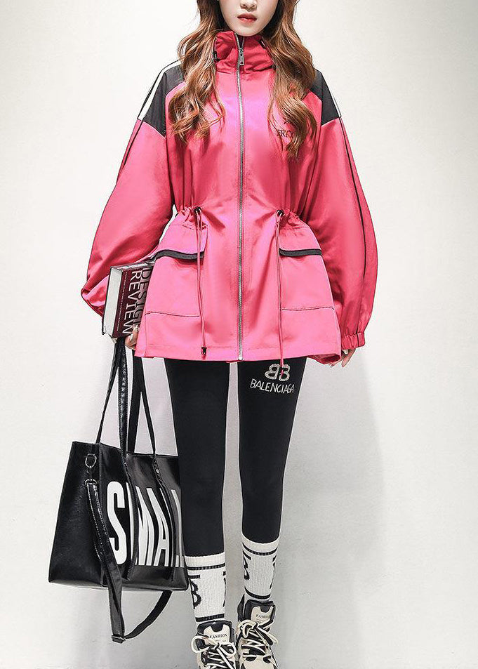 Rose Letter Embroideried Pockets Cotton Jacket Spring