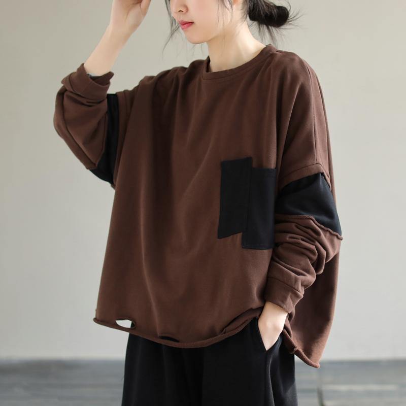 Diy Chocolate Cotton Top Silhouette Patchwork Silhouette Spring Top