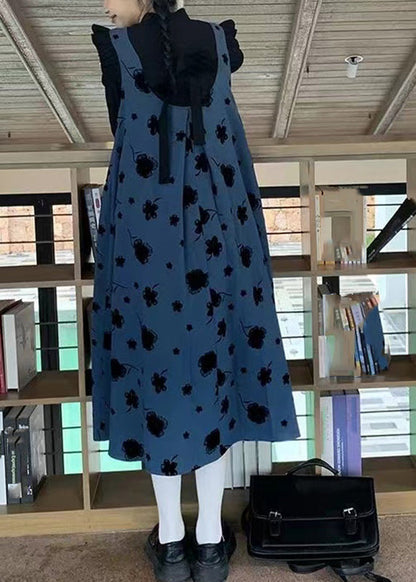 U Neck Bow Print Patchwork Top and Long Dress Two Pieces Set Long Sleeve