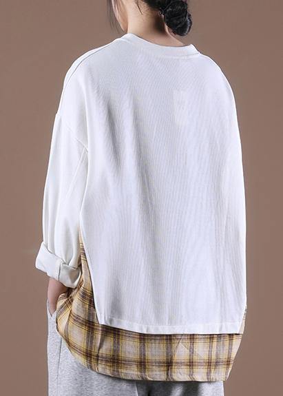 Style White O-neck Loose Sweatshirt