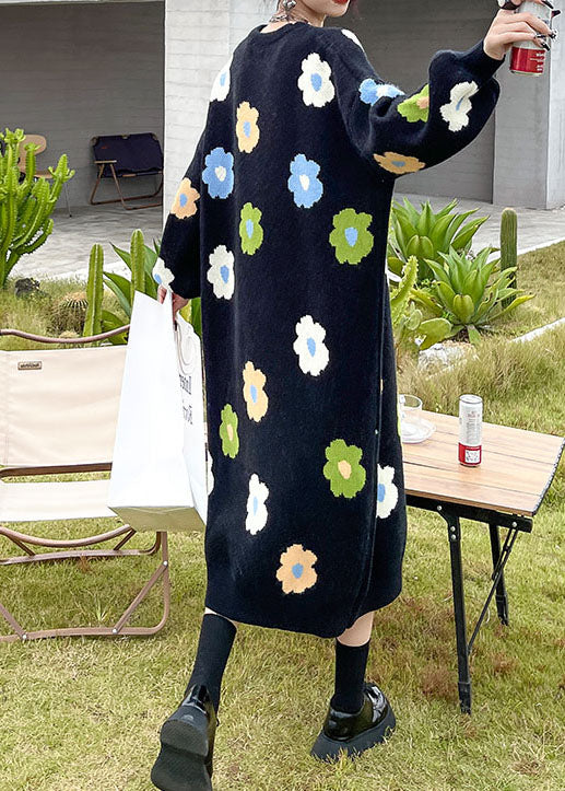 Natural Black Thick Knit Dress Winter