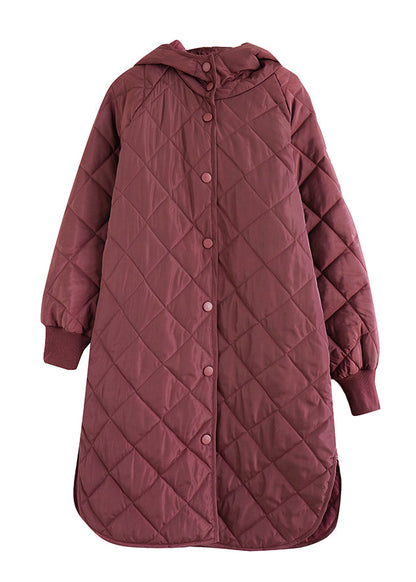 Mulberry Hooded Patchwork Fine Cotton Filled Coats Winter