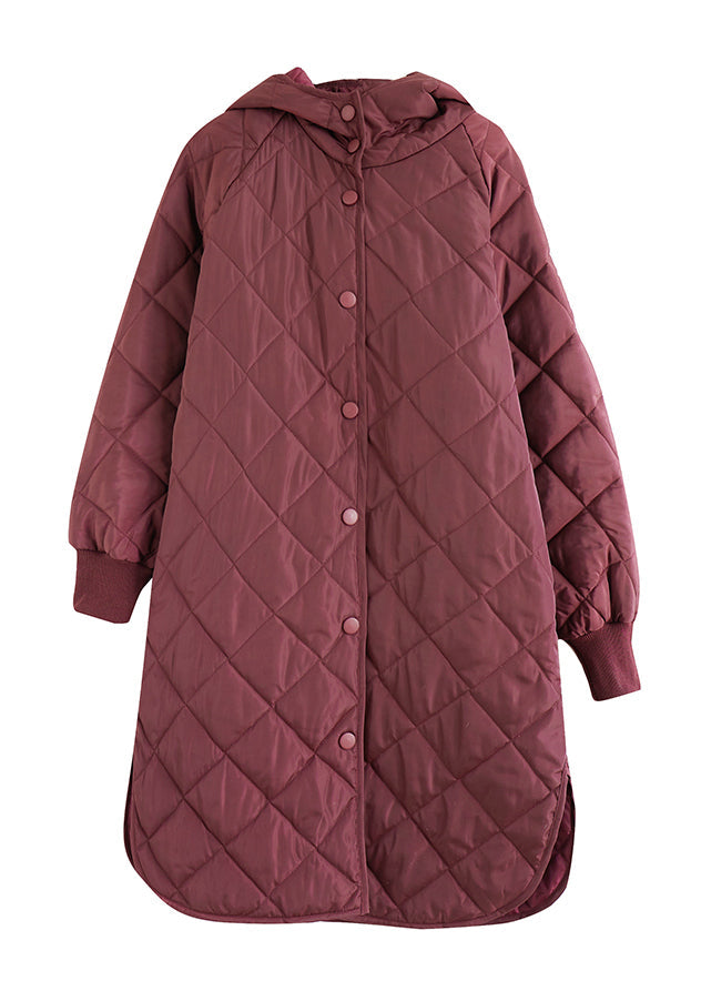 Mulberry Hooded Patchwork Fine Cotton Filled Coats Winter