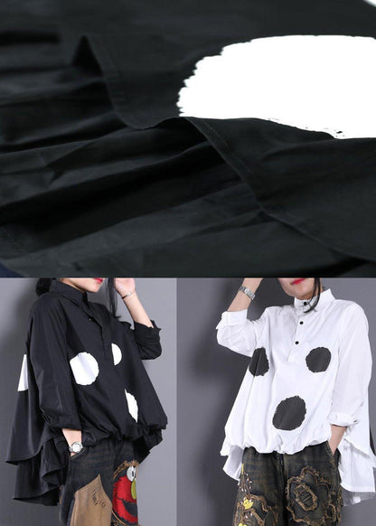 Diy White Dotted Blouses for Asymmetric Shirt