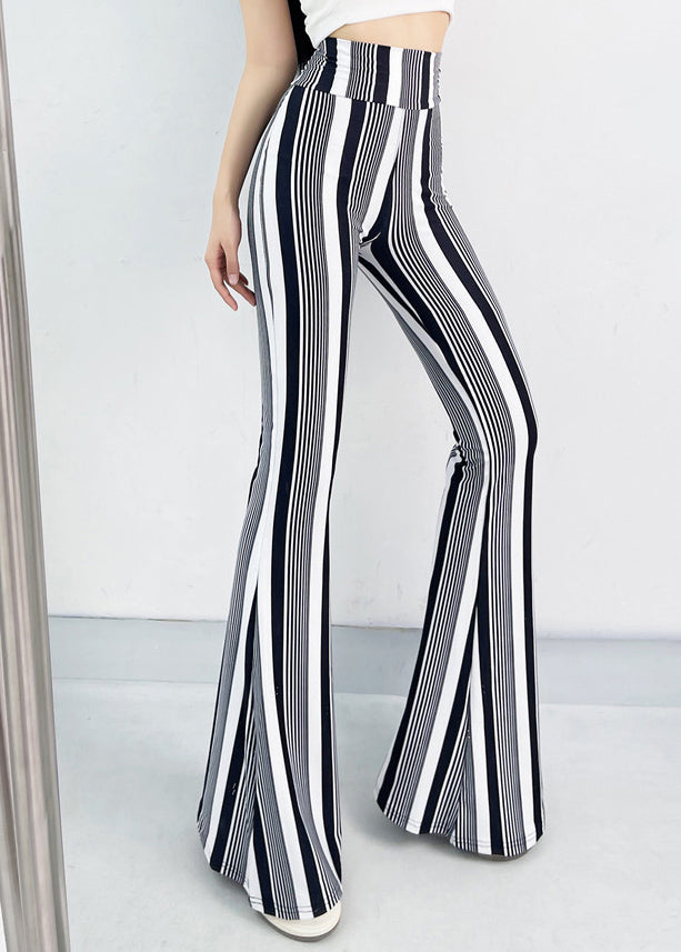High Waist Striped Flare Bottoms Fall