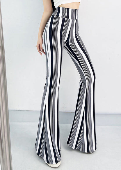 High Waist Striped Flare Bottoms Fall