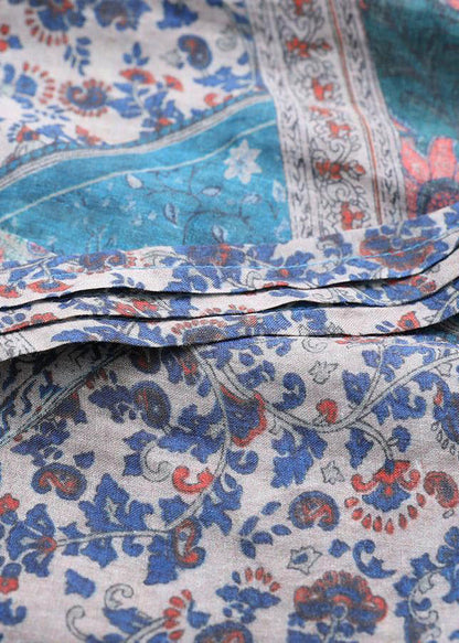 Navy V Neck Print Patchwork Wrinkled Dress Long Sleeve