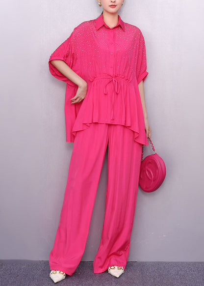 Rose Zircon Two Piece Set Clothing Cinched Summer