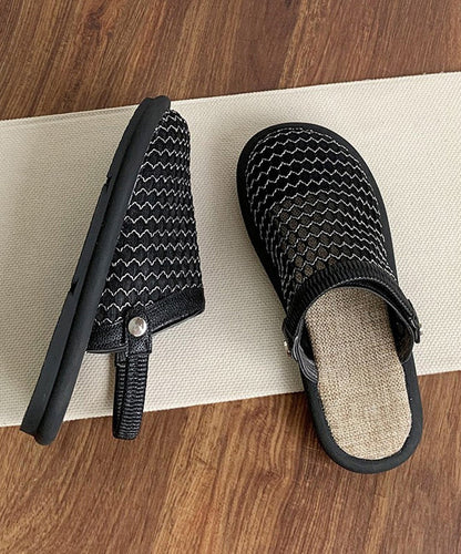 Beige Hollow Out Breathable Mesh Splicing Sandals