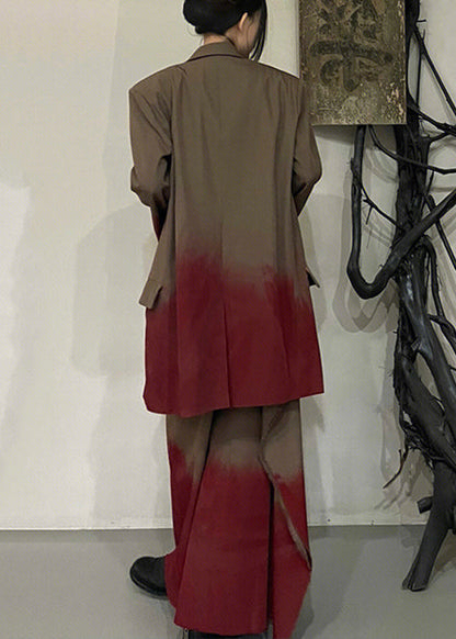 Halo Dyeing Button High Waist Cotton Two Pieces Set Fall