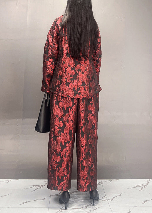Mulberry Tops and Pants Cotton Two Pieces Set Fall