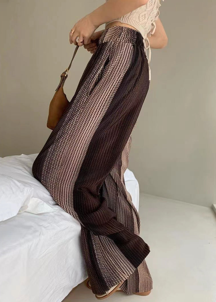 Colorblock Pockets High Waist Pants Summer