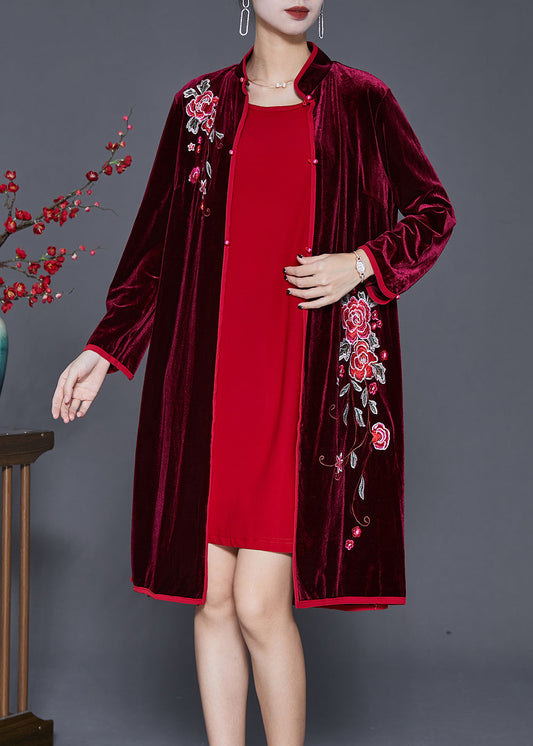 Fine Mulberry Embroideried Silk Velour Sets 2 Pieces Fall