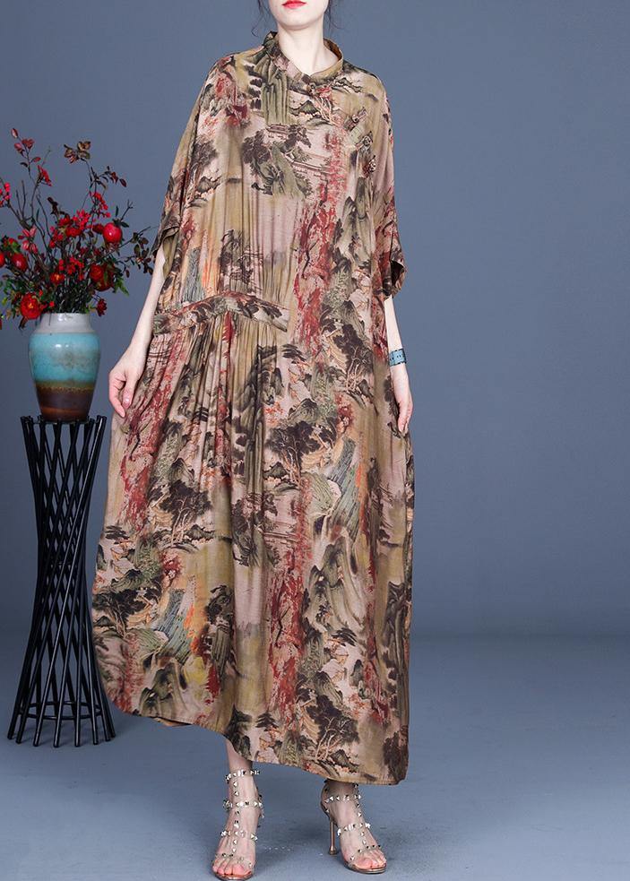 Spring and Summer Landscape Print Dress