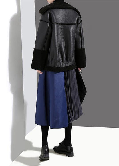 Woman Multicolor Patchwork Pleated Skirt A-line Ruffles Patchwork High Waist Skirt