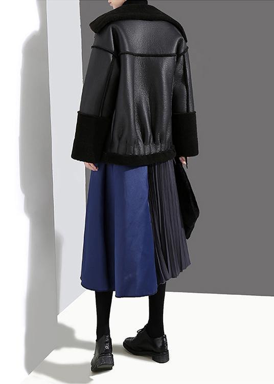 Woman Multicolor Patchwork Pleated Skirt A-line Ruffles Patchwork High Waist Skirt