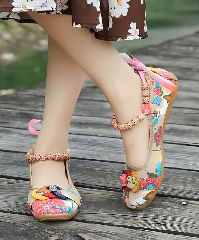Black Cotton Fabric Splicing Flat Shoes for