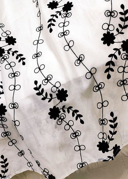 Italian Brown Print Elastic Waist Silk a Line Skirt Summer